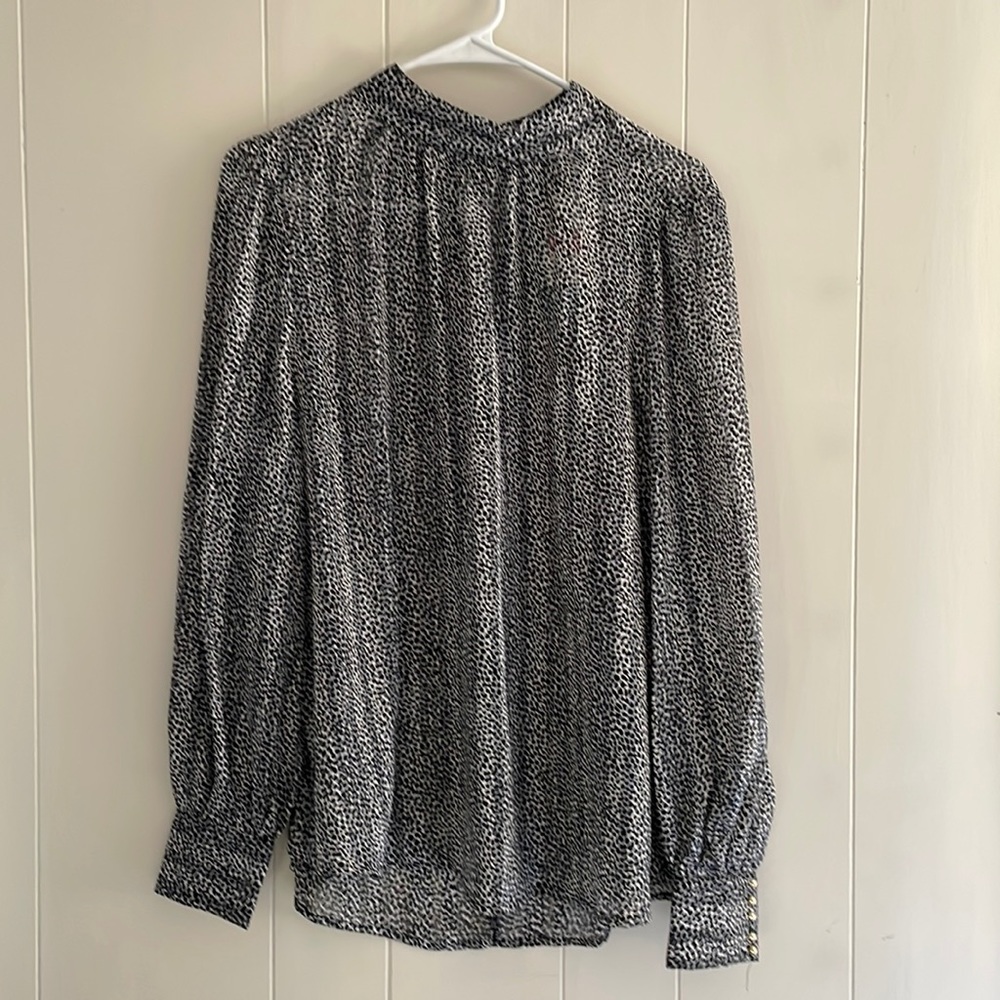 h&m | animal print high neck blouse | LARGE | NWT